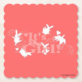 Att dansa Bunnies, det är en flicka! Rosa Baby Sho Underlägg Papper