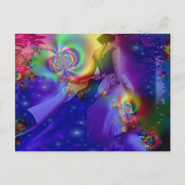 Att dansa genom stjärnorna vykort (Framsida)