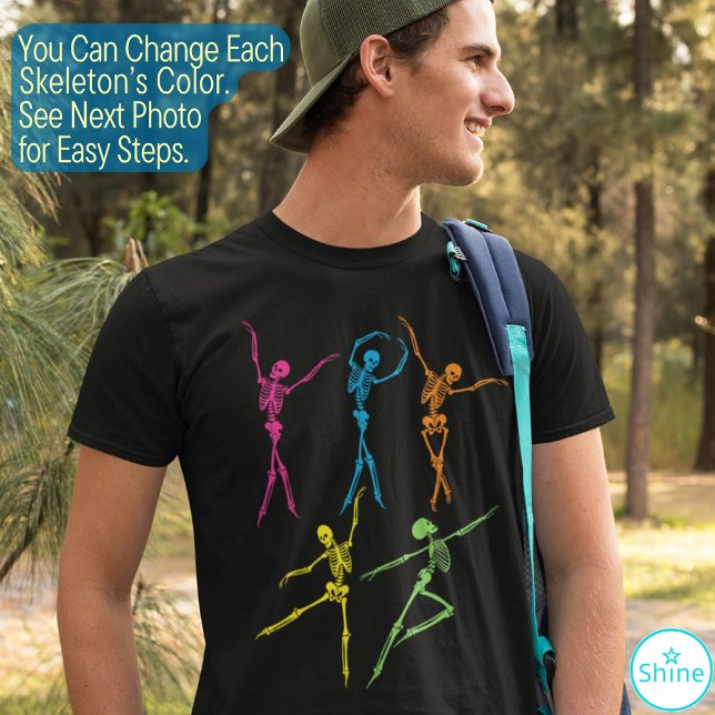 Att dansa Skeleton pooky creepy roligt Halloween T Shirt (Skapare uppladdad)