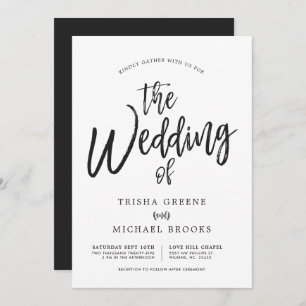 Att dansa skrivar Minimalist bröllop Inbjudningar