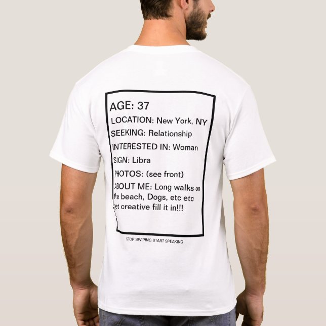 Att datera profilerar T-tröja T Shirt (Baksida)