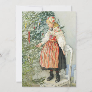 Att dekorera julgranen - Carl Larsson Julkort