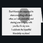 ATT DELA EN BIRTHDAY *FRIEND* ÄR SÅ "FANTASTISK"!! HÄLSNINGSKORT<br><div class="desc">ATT DELA EN BIRTHDAY MED HONOM ELLER HENNE - EN VÄNNE - EN FAMILJEMEDLEM - KAN BARA VARA ***FANTASTISK**,  SÅ LÅT HONOM ELLER HENNE VETA MED DETTA MYCKET KORT OCH TACK OM DU GÖR DET:)</div>