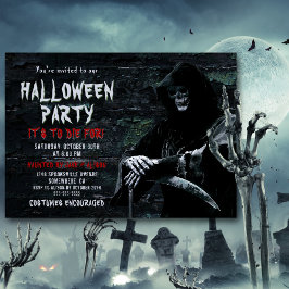 Att dö för deoky Grim Reaper Halloween fest Inbjudningar
