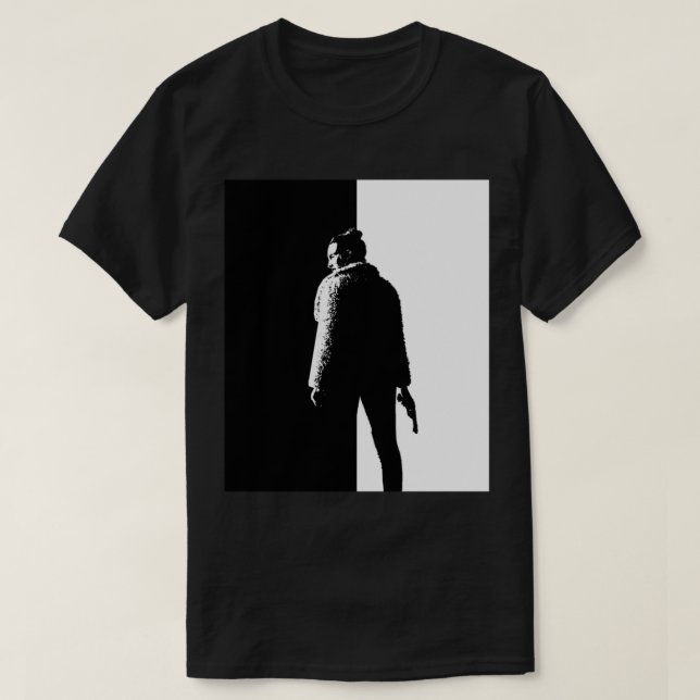 Att döda Kväll Simple Black and White Figur T Shirt (Design framsida)