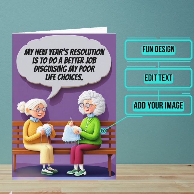 Att dölja dåliga val under det nya året kort (Start the year off right by sending your loved ones this fun card.)