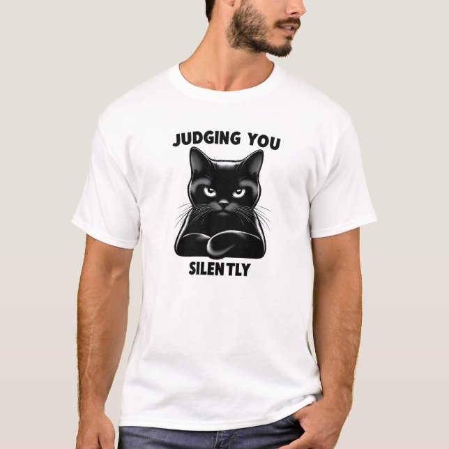 Att döma dig tyst - Sassy Cat Attitude Art T Shirt (Framsida)