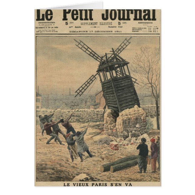 Att dra besegrar en av de sist windmillsna hälsningskort (Framsidan)