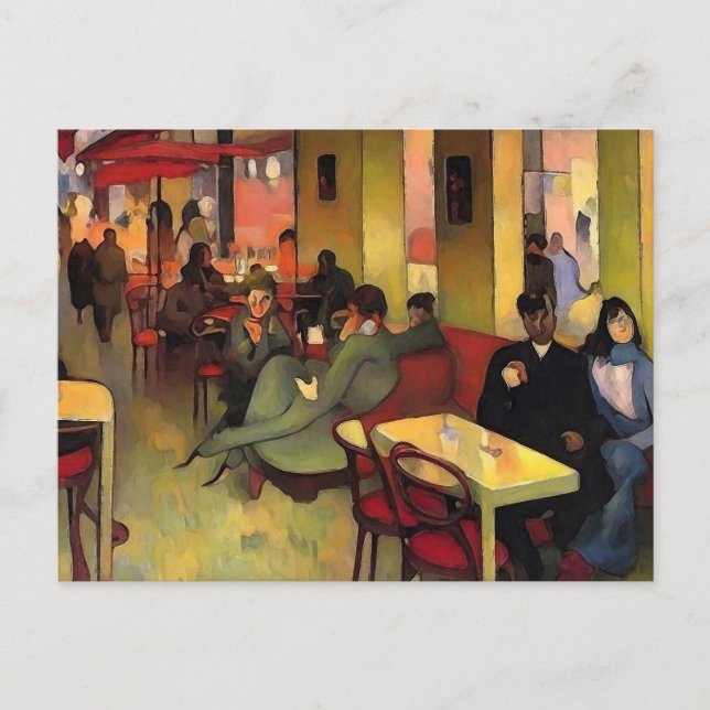 Att dricka kaffe i Paris Vykort (Framsida)
