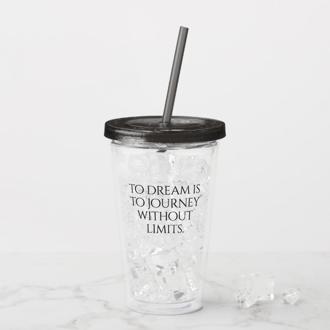 Att drömma inspirerar är att resa.. take away mugg (Baksida Ice)