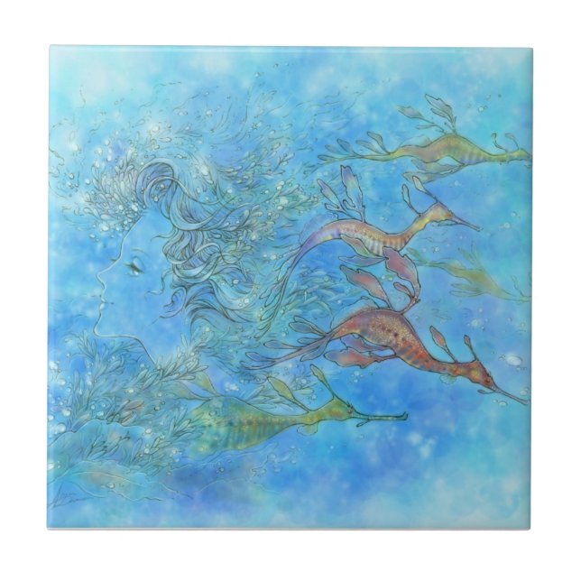 Att drömma på AquamarineTides belägger med tegel Kakelplatta (Framsidan)