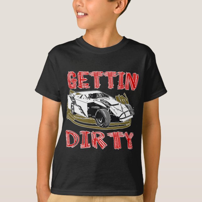Att få smutsar ner smuts ändrad tävla tee shirt (Framsida)