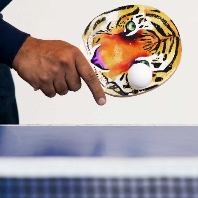 Att fånga det majestätiska: En tigers blick Pingisracket (Insitu)
