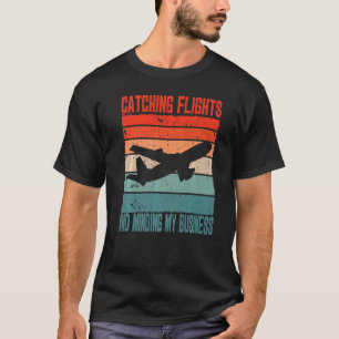 Att fånga flyg och sköta mina ärenden Retro solned T Shirt