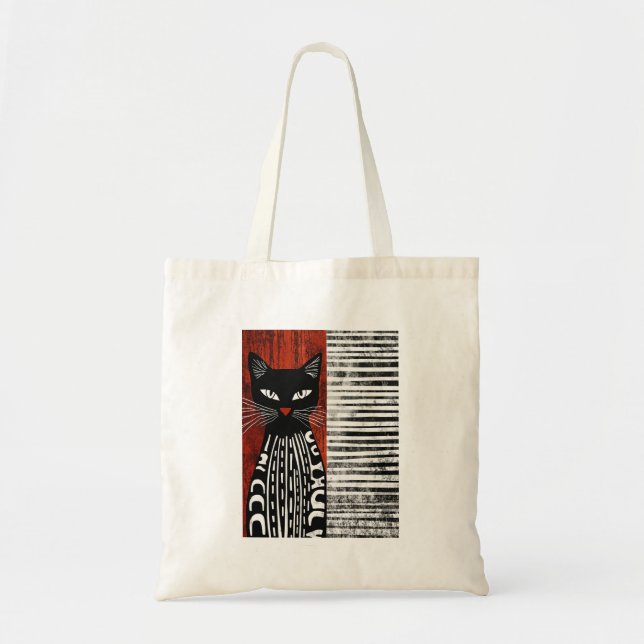 Att fånga svart kattkonst tygkasse (Framsidan)