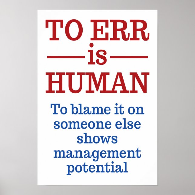 "Att fela är humant" poster 5 (Framsidan)