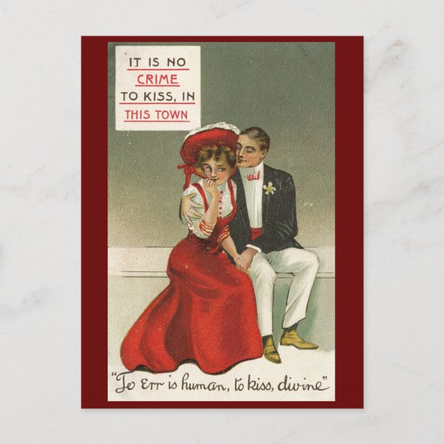 Att fela är mänskligt, för att kyssa, gudomlig Vin Vykort (Framsida)