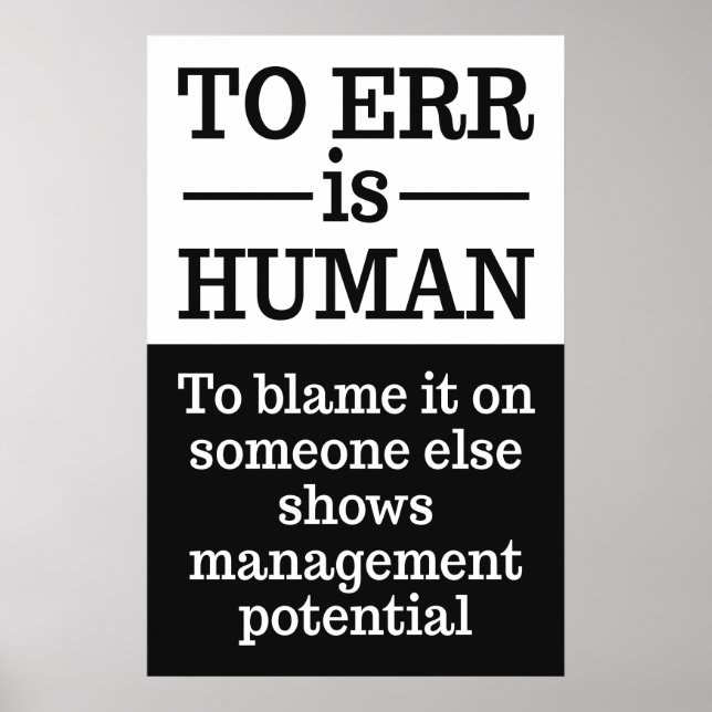 "Att fela är mänskligt" poster 2 (Framsidan)