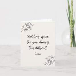 Att finnas till hands under en svår tid, krämfärga kort