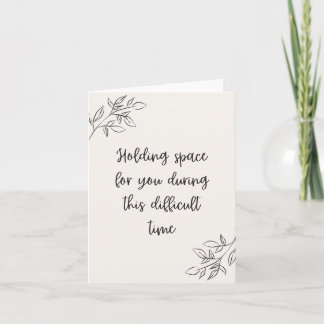 Att finnas till hands under en svår tid, krämfärga kort