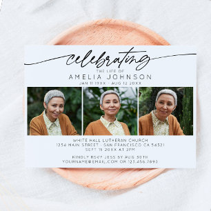 Att fira foto Collage Funeral Inbjudningar