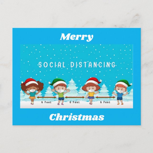Att fira jul med social distansering vykort (Framsida)