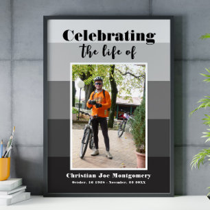 Att fira livet Grått Photo Funeral Poster