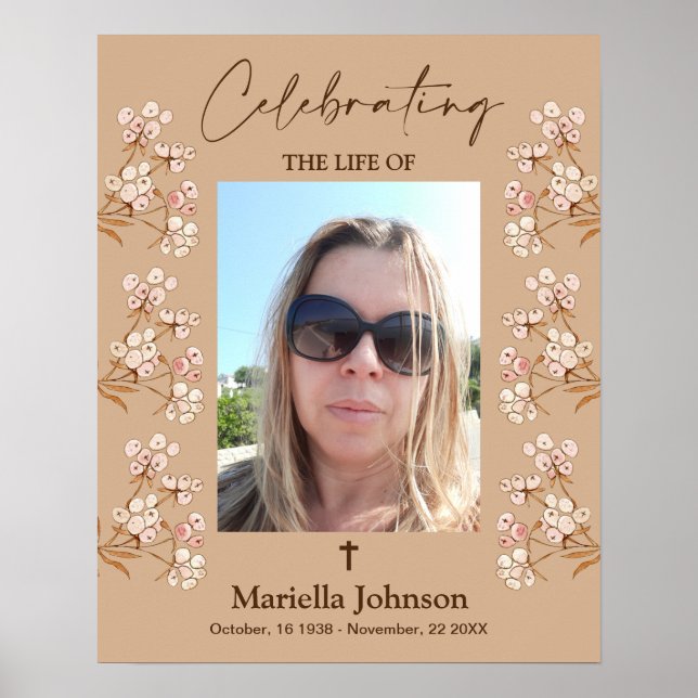 Att fira livet Woman Funeral Poster (Framsidan)