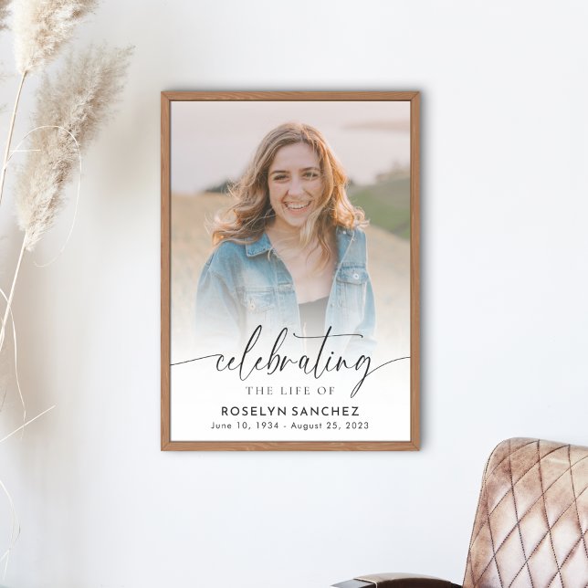 Att fira livets minnesfotobegravning poster (Skapare uppladdad)