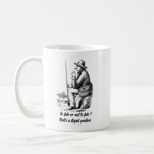 att fiska eller inte fiska i älskare kaffemugg