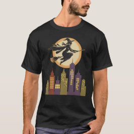 Att flyga över ett Retro Cityscape T Shirt