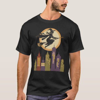 Att flyga över ett Retro Cityscape T Shirt
