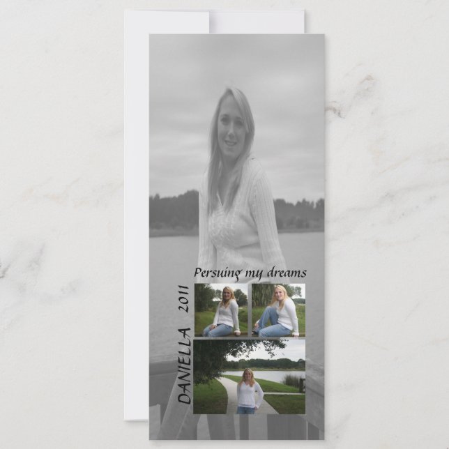 Att följa mina drömmar med studenten-fotokort inbjudningar (Framsida)
