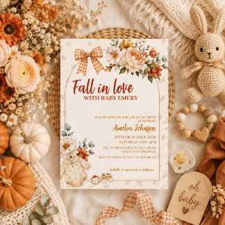 Att förälska sig blomsterpumpa boho baby shower inbjudningar