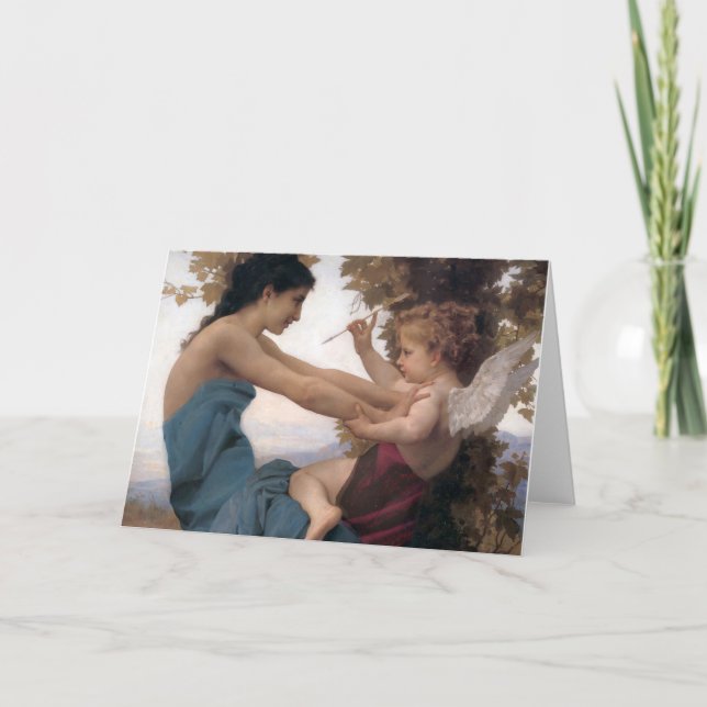 Att försvara ett hjärta mot Eros Bougereau Kort (Framsida)