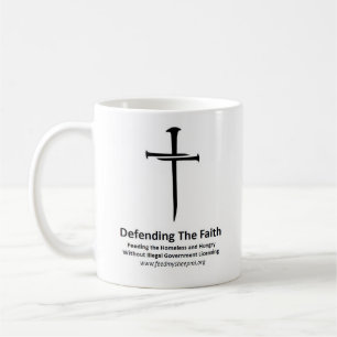 Att försvara Faith Coffee Mugg (Vita)