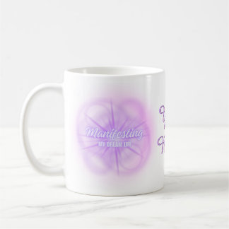 Att förverkliga Dröm Liv Aura Glöd Lila Gradient Kaffemugg