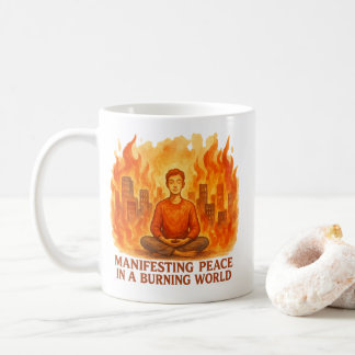 Att förverkliga fred i en brinnande värld - Medita Kaffemugg