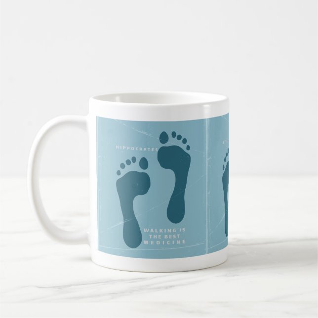 Att gå är den bästa medicinen Hippocrates citat Kaffemugg (Vänster)
