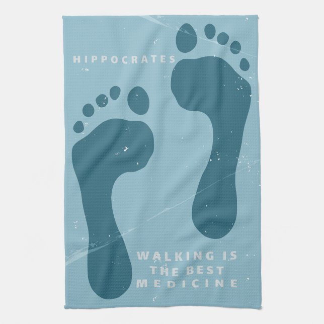 Att gå är den bästa medicinen Hippocrates citat Kökshandduk (Vertikal)