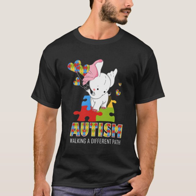 Att gå en annan Väg-autism T Shirt (Framsida)
