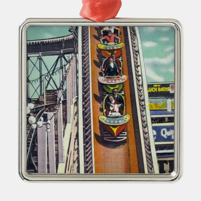 Att gå för par besegrar flygvändritten julgransprydnad metall (Framsidan)