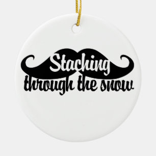 Att gå genom Snö Julgransprydnad Keramik