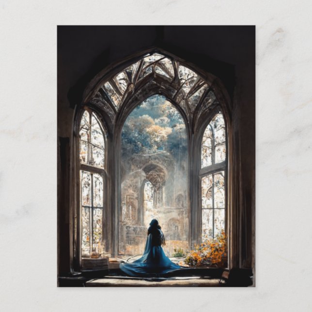 Att gå in i skönhetens värld vykort (Framsida)