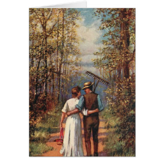 Att gå kopplar ihop från arbete hälsningskort