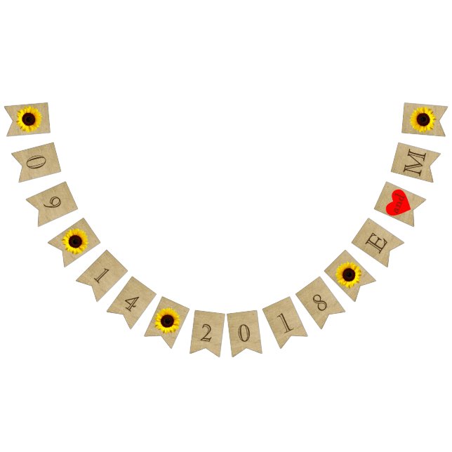 Att gifta sig daterar initialerBurlapLook och Vimplar (Alla)