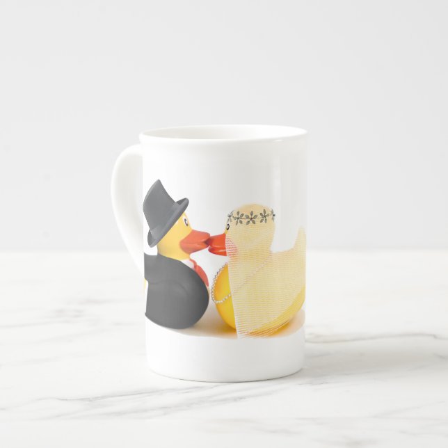Att gifta sig duckar 3… keramiska muggar benporslin mugg (Framsida vänster)