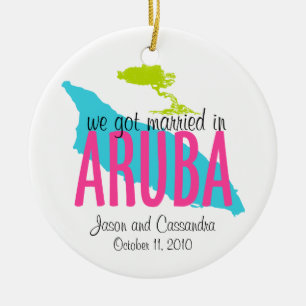 Att gifta sig i den Aruba prydnaden Julgransprydnad Keramik