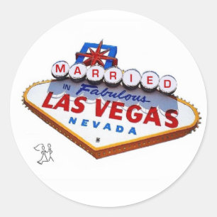 ATT GIFTA SIG i den sagolika Las Vegas Runt Klistermärke