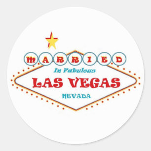 ATT GIFTA SIG i den sagolika Las Vegas Runt Klistermärke